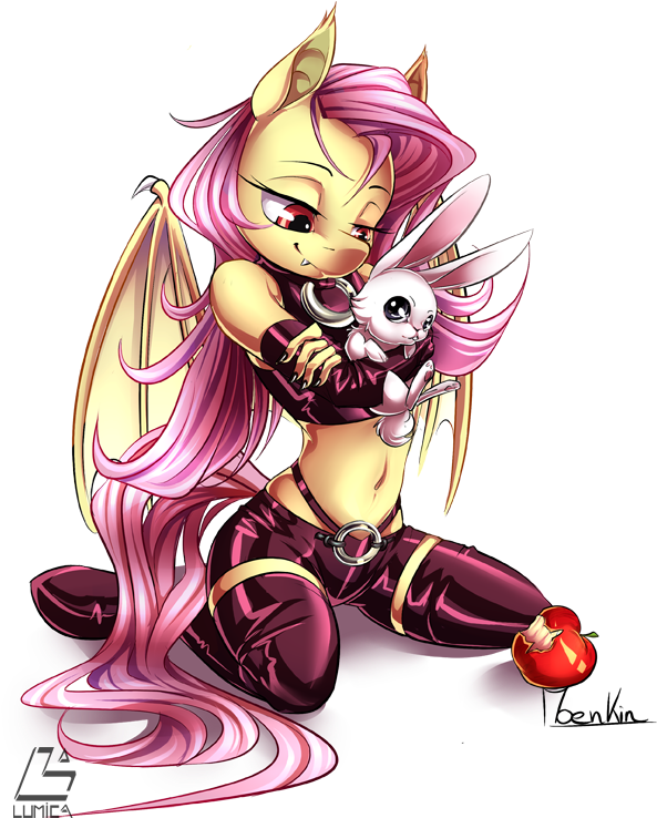 Angel Bunny, Angelshy, Anthro, Apple, Artist - Anthro Bunny Female (631x800), Png Download