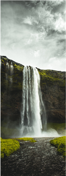 Iceland Waterfall Door Mural - Beautiful And Lovely Images Of Nature 3gp Mp4 Download (600x600), Png Download