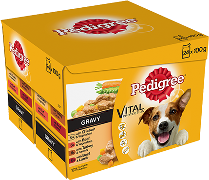 Pedigree® Pouches Real Meals In Gravy - Pedigree Dog Sachets (450x450), Png Download