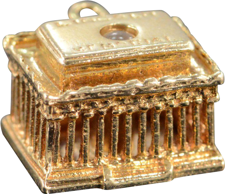 14k Vintage Lincoln Memorial Monument Washington Dc - Antique (787x787), Png Download