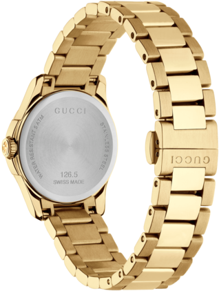 Gucci G-timeless Diamante Pattern Dial Pvd Gold Plated - Gucci Womens Gold Watch (605x605), Png Download