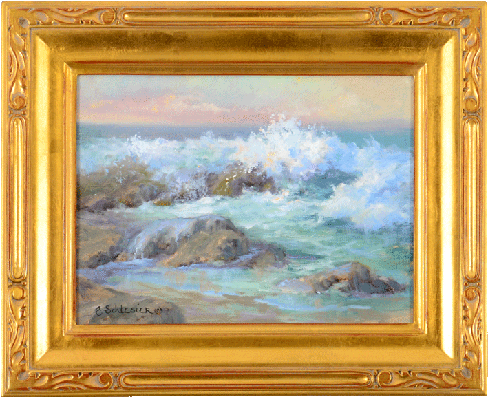 Shore Break Oil Painting By Grace Schlesier - Picture Frame (720x720), Png Download