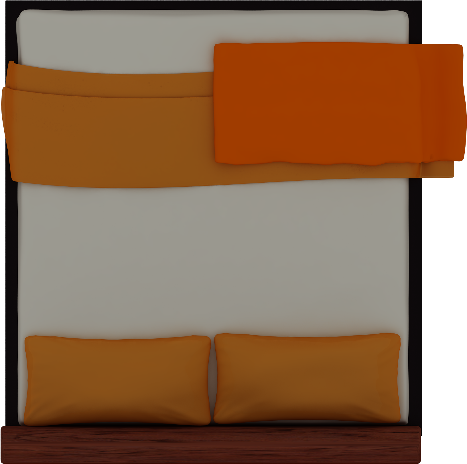 Cama Naranaja - Cama En Planta Png (2000x2000), Png Download