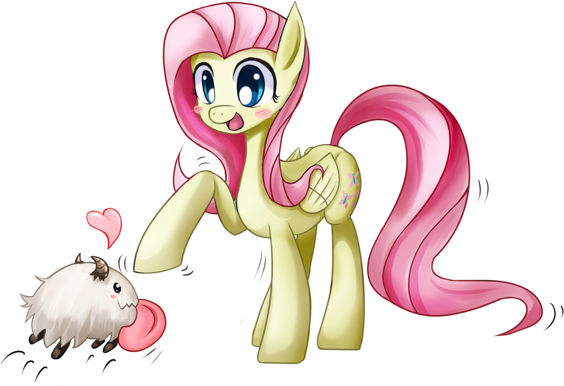 Roshichen, Blushing, Crossover, Fluttershy, League - Horse (1280x836), Png Download