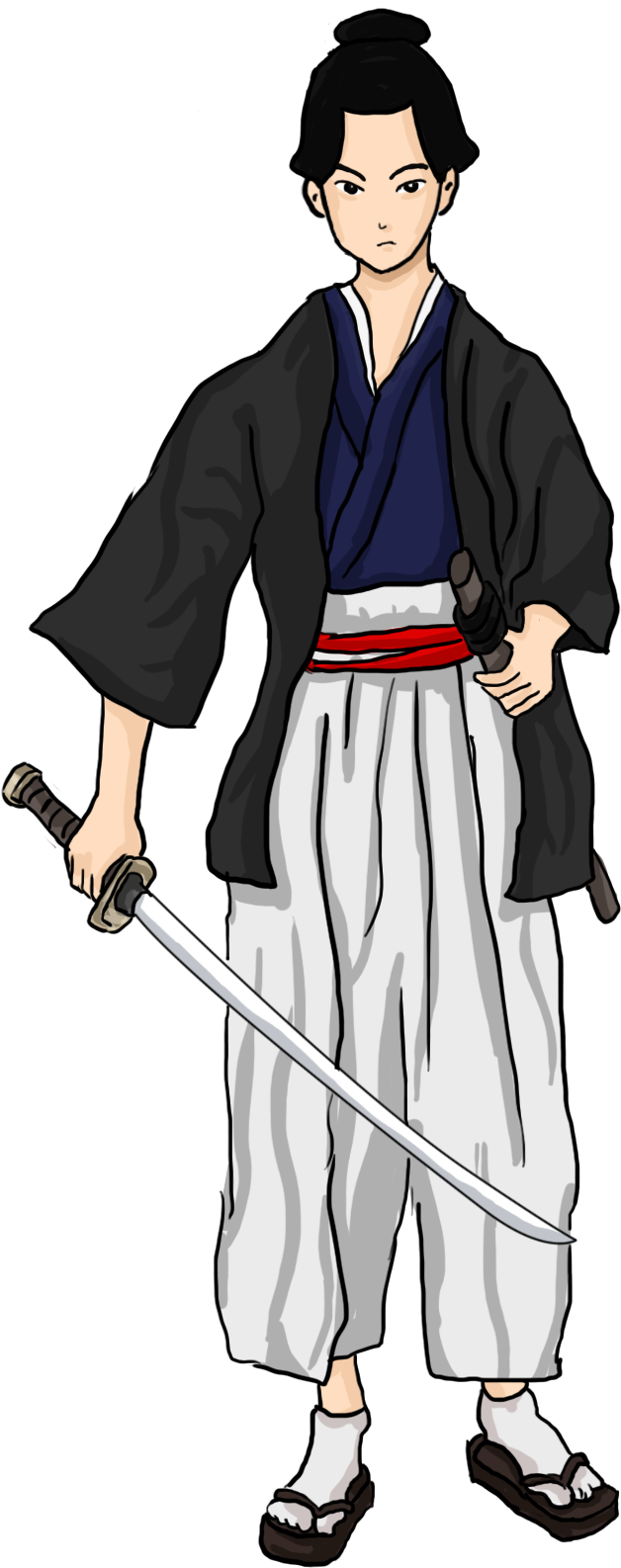 Anime Clipart Japanese Samurai - Clip Art Samurai Png (1070x1657), Png Download