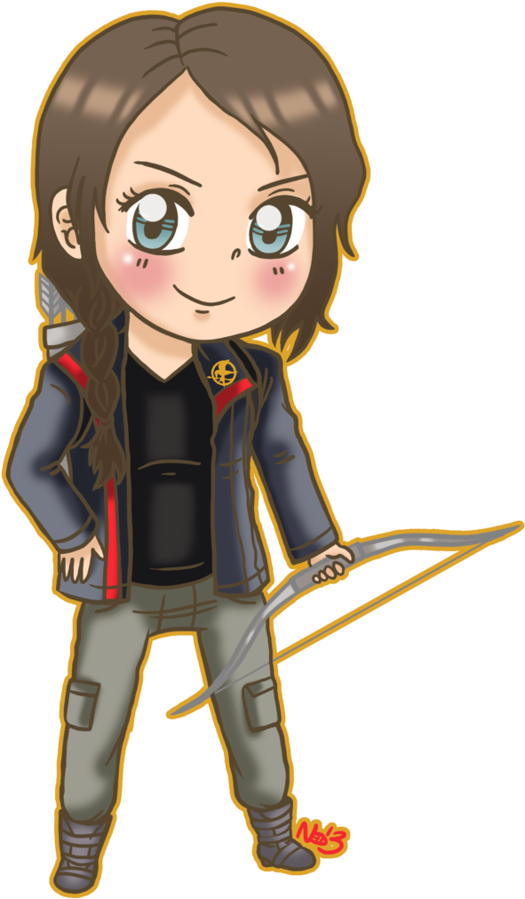 Chibi Katniss Commission By ~theartslave On Deviantart - Katniss Everdeen (739x1082), Png Download