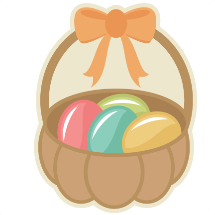 Easter Eggs In Basket Svg Cutting Files Easter Egg - Easter Baskets Cartoon Transparent Background (432x432), Png Download