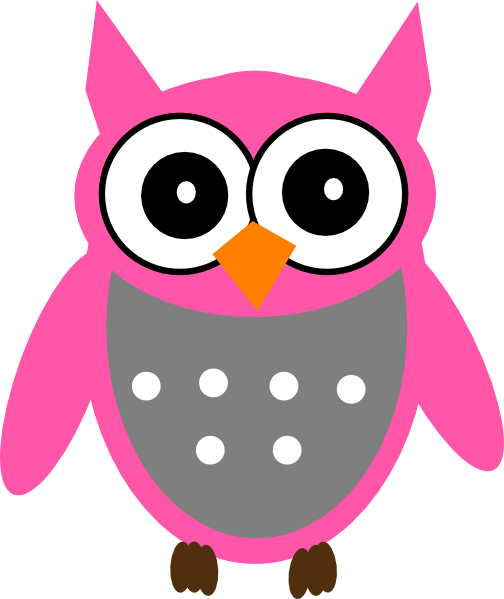 How To Set Use Pink Gray Owl Clipart - Gambar Owl Kartun Hd (504x599), Png Download
