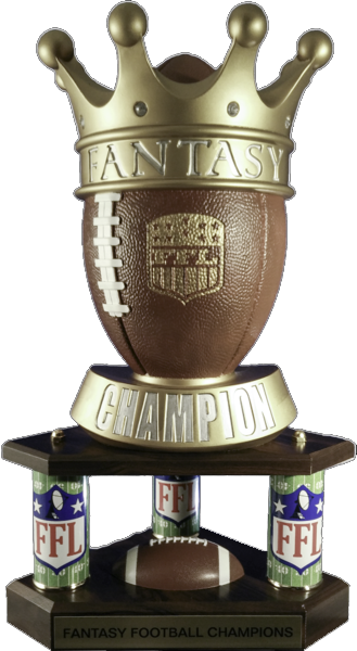 Fantasy Football Crown Large Three Column Perpetual - Huge Football Trophies (329x600), Png Download