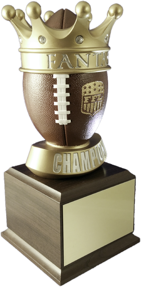 Fantasy Football Crown Small Perpetual Trophy - Crown Football Trophy (491x1000), Png Download