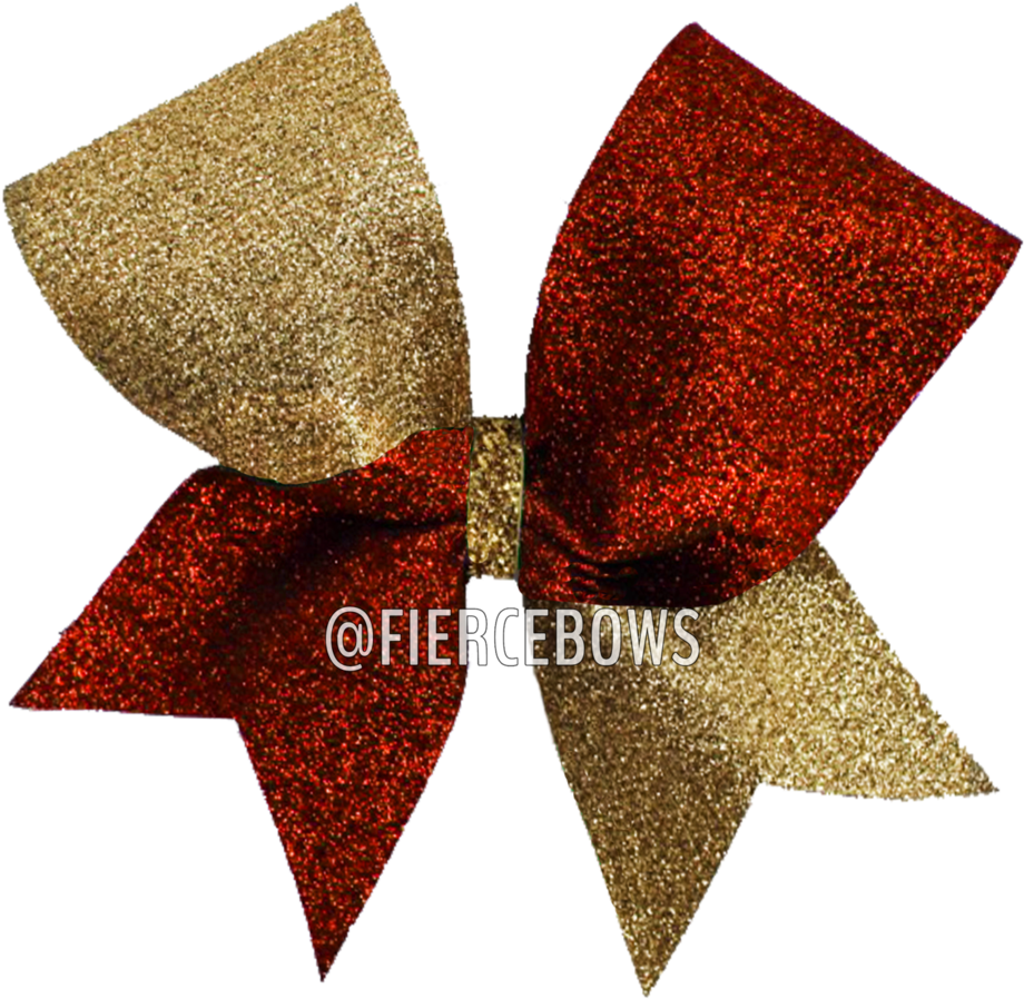 Two Color Glitter Tick Tock Bow - Cheerleading (1024x1024), Png Download
