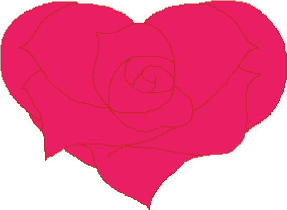 Rose Heart - Pink Silhouette Of A Love Heart (1000x1000), Png Download