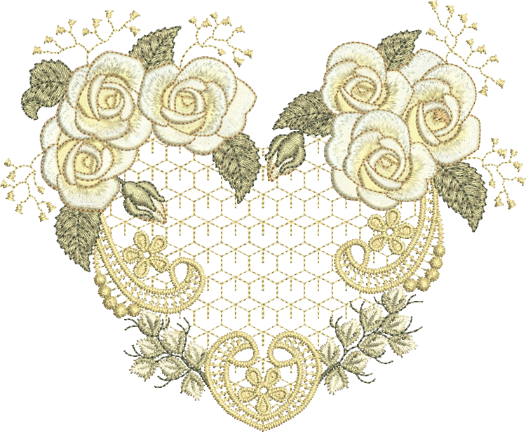 Rose Heart-sm Hoops - Embroidery (750x616), Png Download