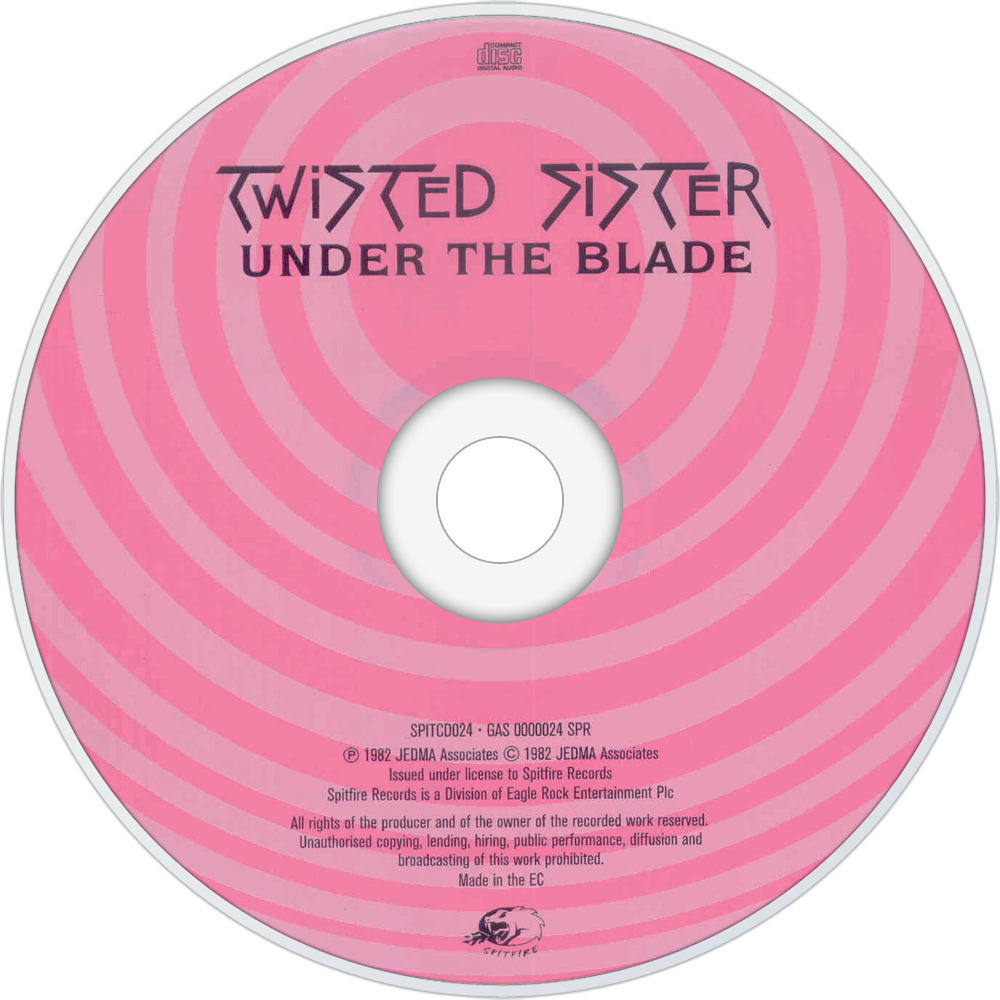 Twisted Sister Under The Blade Cd Disc Image - Under The Blade (1000x1000), Png Download