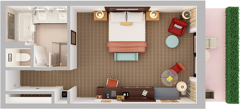 Ocatilla Club Patio - Bed Top View Png (1024x768), Png Download