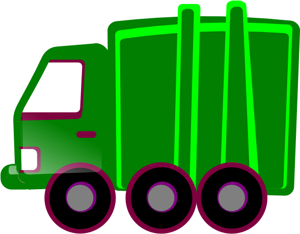 Garbage Truck Png - Green Trash Truck Clipart (588x596), Png Download