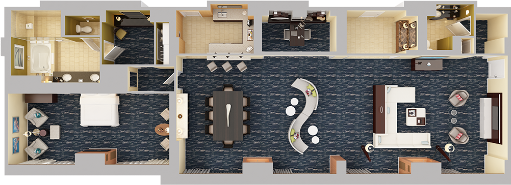Presidential Suite - Floor Plan (1024x768), Png Download