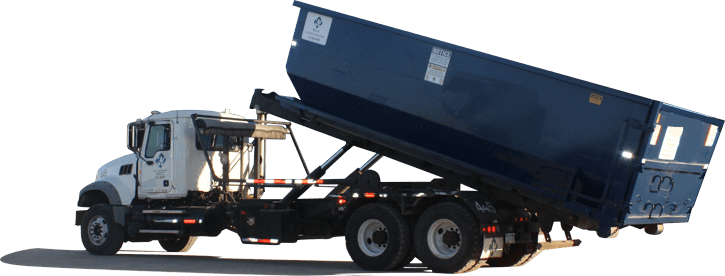 Waste Removal - Construction Trash Truck (725x276), Png Download