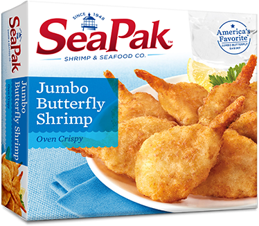 Jumbo Butterfly Shrimp - Frozen Breaded Shrimp In Air Fryer (410x380), Png Download