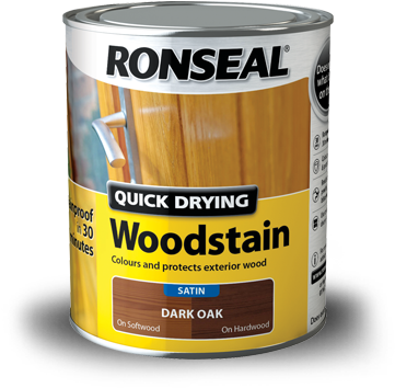 Qd Woodstain 750ml D Oak Satin 2014 - Ronseal Quick Drying Woodstain (445x445), Png Download