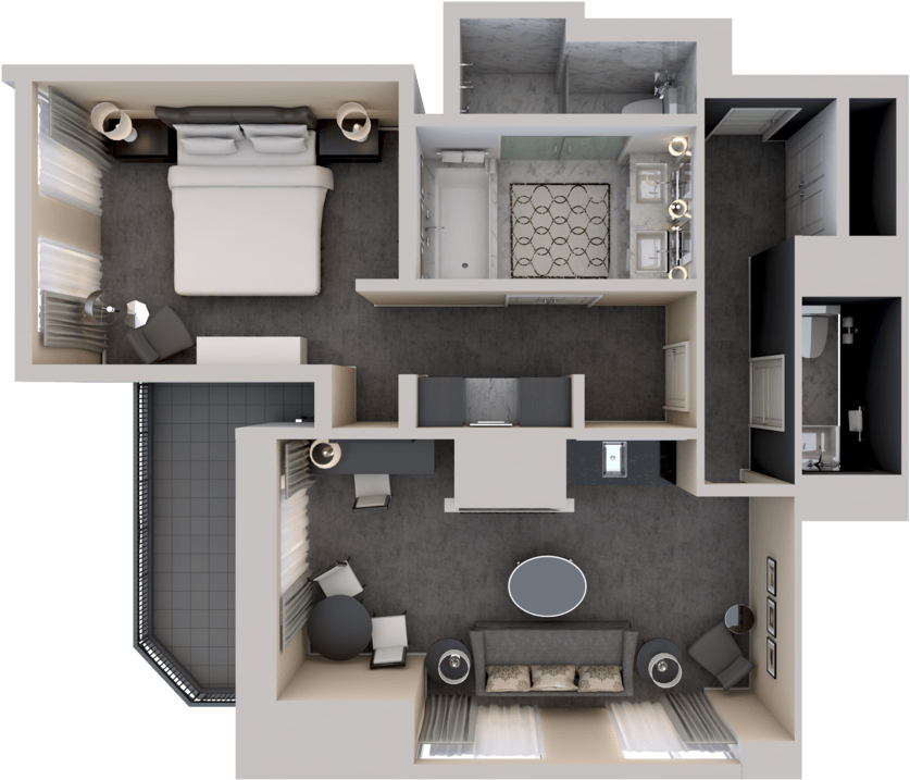 Deluxe One-bedroom Suite - Suite (1024x768), Png Download