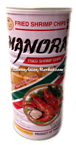 Shrimp Chips, Manora Brand, 3.88 Oz Can (300x572), Png Download