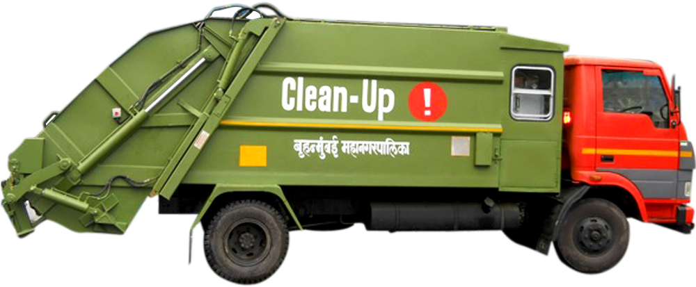 Image - Garbage Truck Mumbai (1002x483), Png Download