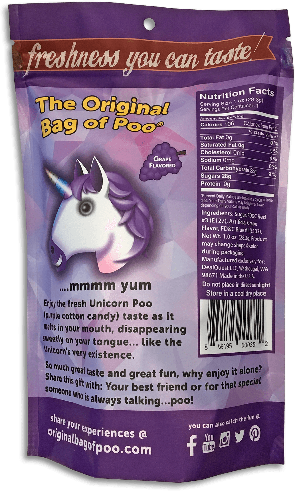 Unicorn Poo Pack Home Of The Original Bag Of Poo Png - Unicorn (2000x2000), Png Download