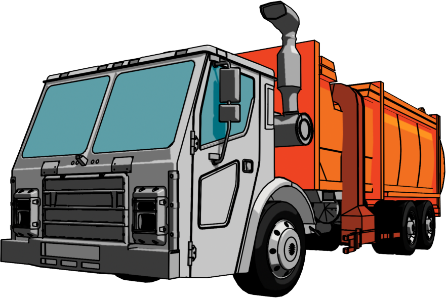 Wrightspeed Range-extended Electric Powertrains - Garbage Truck Transparent (881x589), Png Download