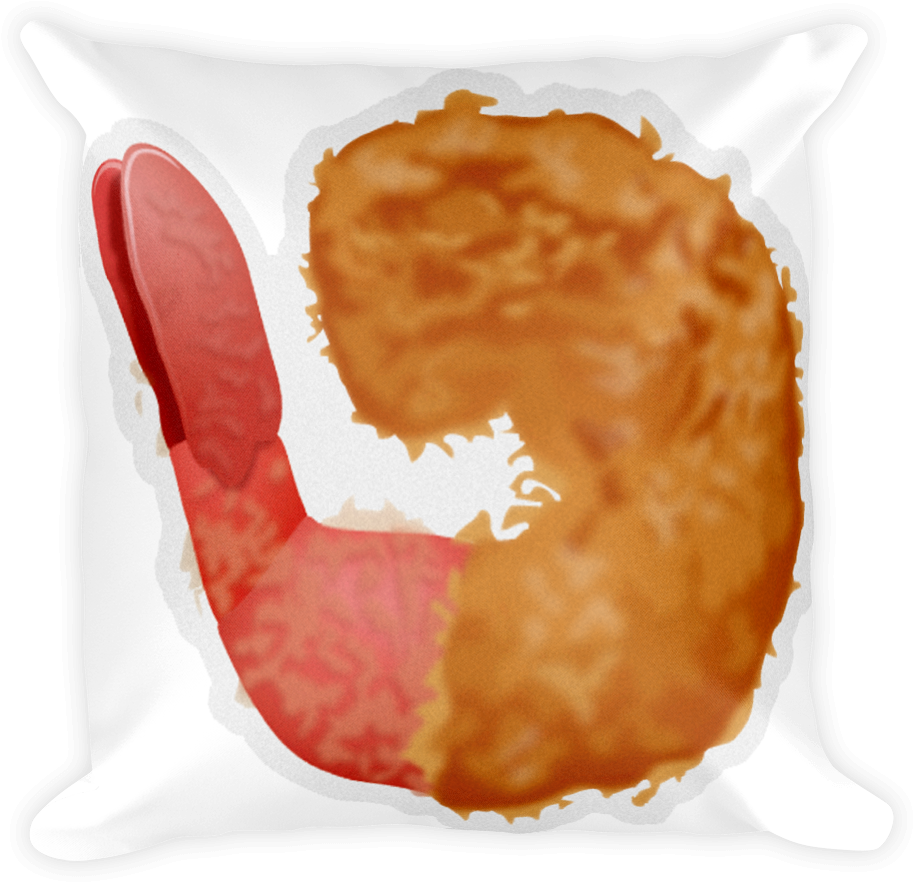 Emoji Pillow - Fried Shrimp - Emoticonos Comida Png (1000x1000), Png Download