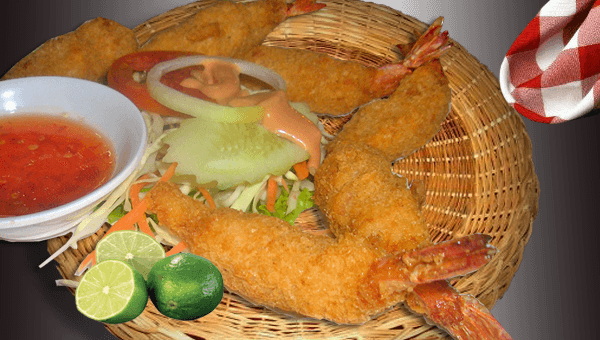 Prawns In Tempura - La Linen 18x18-inch Polyester Napkins / 12-pack / Red (600x340), Png Download