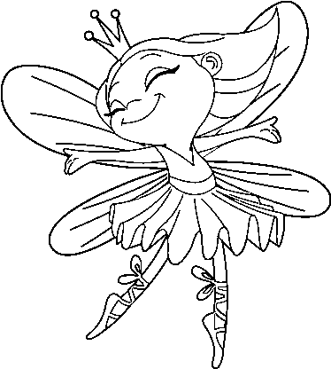 Fairy With Wings Coloring Page - Fadas Bailarinas Para Colorir (600x460), Png Download