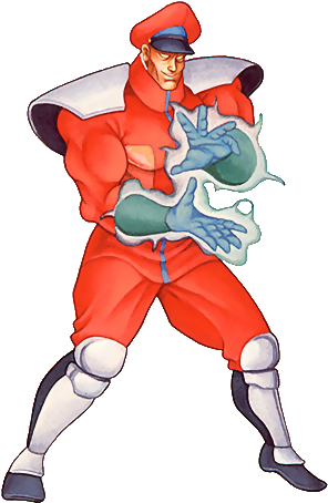 M Bison Using Psyco Power As Seen In Street Fighter - Street Fighter 2 M Bison (323x472), Png Download