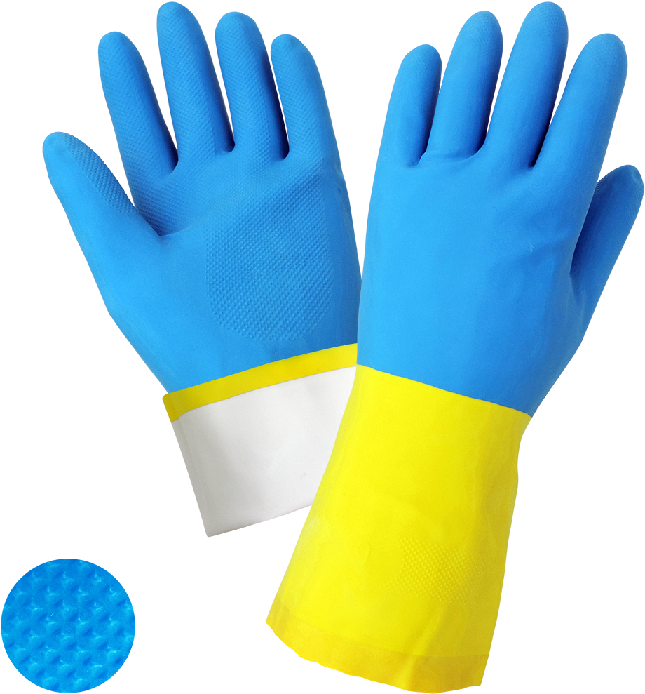 Flock-lined Neoprene Over Rubber Gloves - Glove (1000x1000), Png Download