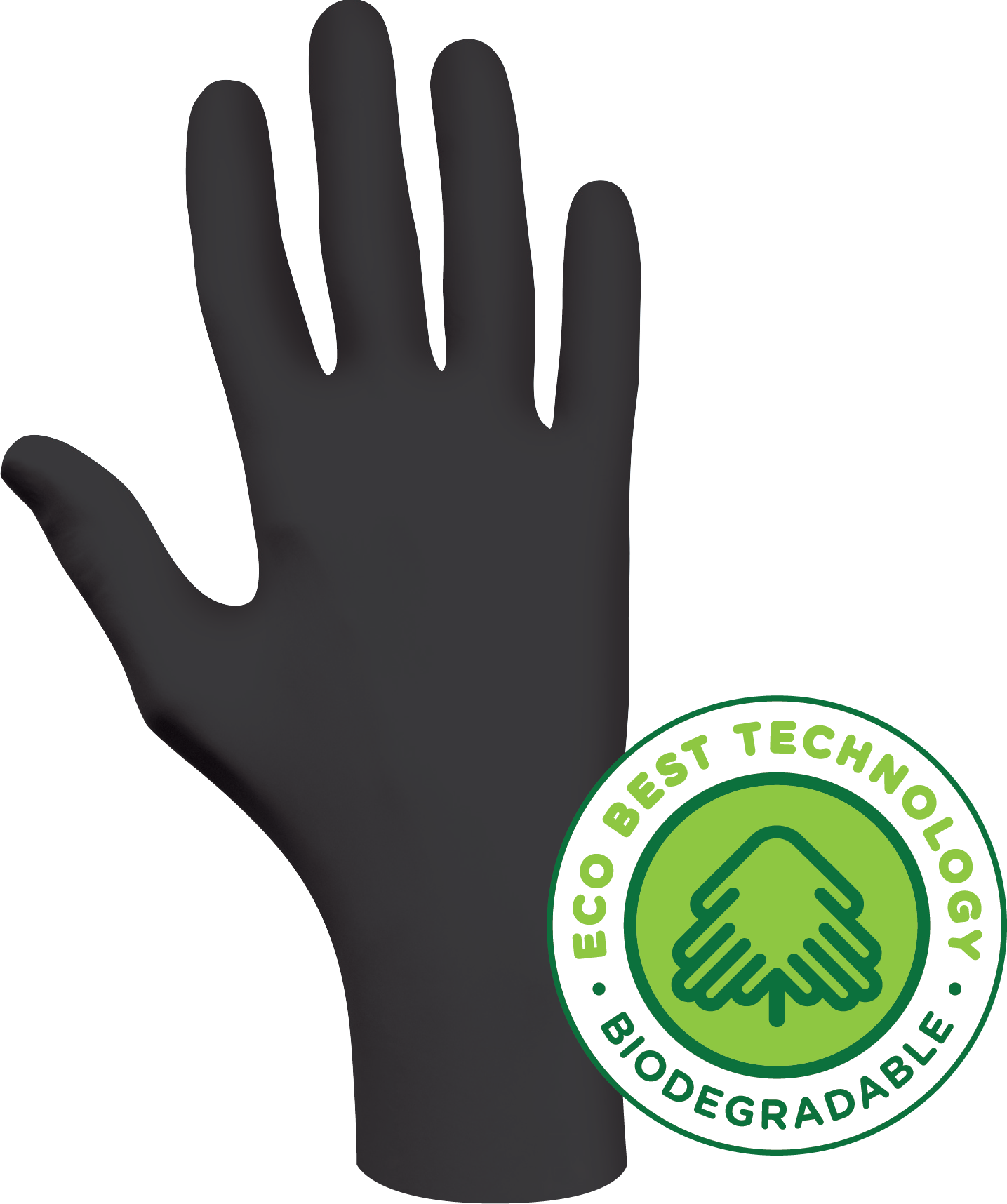 6112pf Showa® N Dex™ Biodegradable Single Use Black - Showa 6110 (1435x1716), Png Download