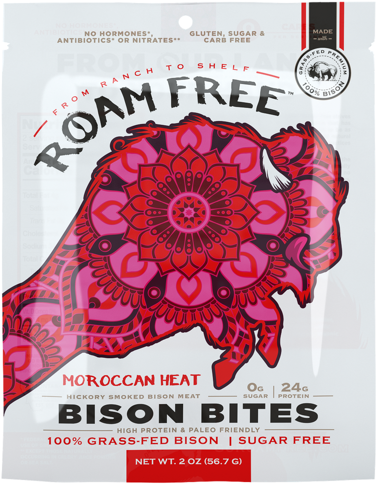 Roam Free Bison Bites Jerky - Wood-fired Oven (1280x1280), Png Download
