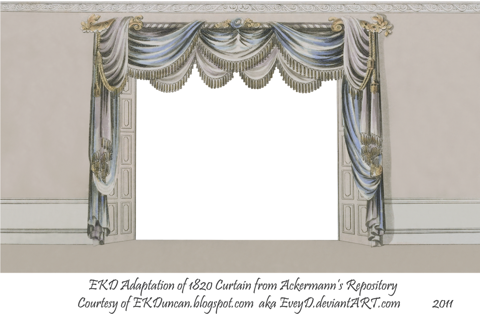 Regency Style Curtains (1600x1055), Png Download