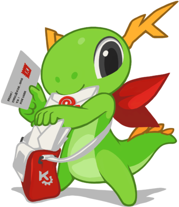 Mascot Konqi Commu Mail - Konqi (400x566), Png Download