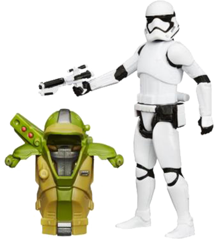 Star Wars Vii Figur Med Rustning, First Order Stormtrooper, - 3 3 4 Action Figures Stormtrooper (442x492), Png Download