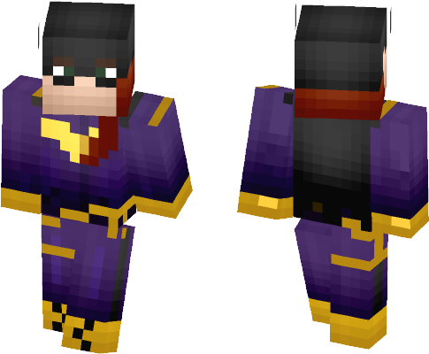 Batgirl [new 52] - Minecraft Spiderman Skin Noir (584x497), Png Download