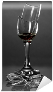 Broken Wineglass On Grey Background Wall Mural • Pixers® - Mural (400x400), Png Download