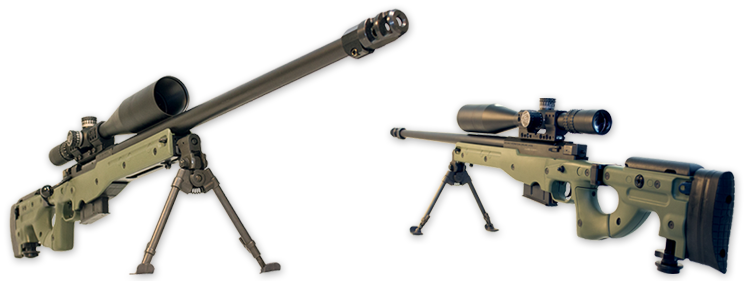 This Precision Rifle Is Outfitted With Nightforce Optics - Gun (744x281), Png Download