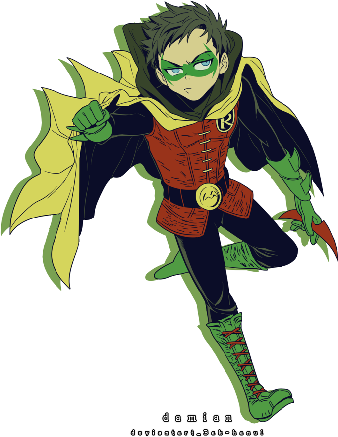 Damian Wayne By Bak-hanul - Damian Wayne Fanart Png (700x956), Png Download
