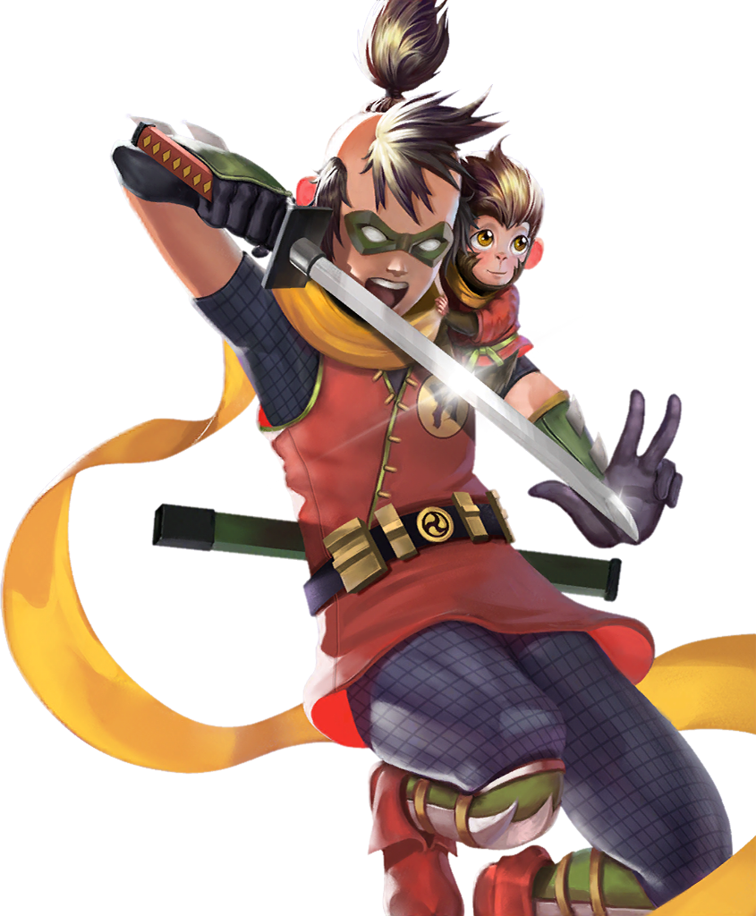 Damian Wayne And Monkichi - Batman Ninja (845x1024), Png Download