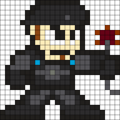 Marcus Fenix Bead Sprite Perler Bead Pattern / Bead - Dibujos En Cuadricula De Gears Of War (505x505), Png Download