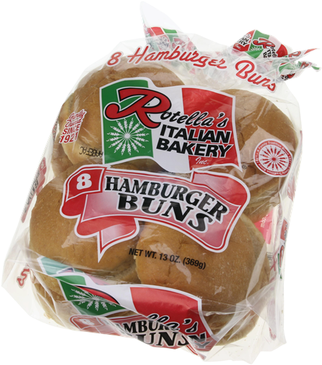 Rotella's Italian Bakery Hamburger Buns 8 Count - Rotella's Italian Bakery (529x600), Png Download