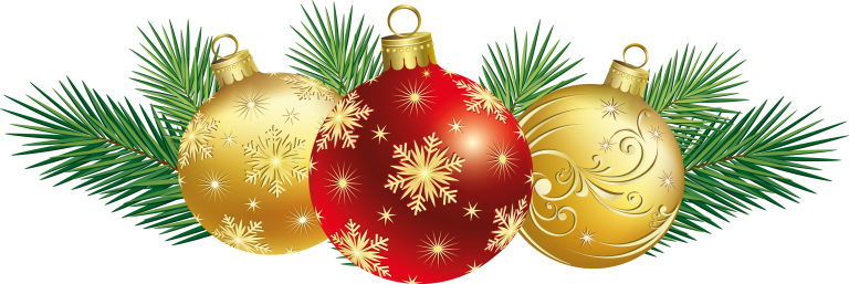 Download Decorations Png Picture - Christmas Decorations Clipart Transparent (768x257), Png Download