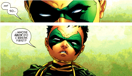 #damian Wayne - Batman And Robin Comic Batman Reborn (500x322), Png Download