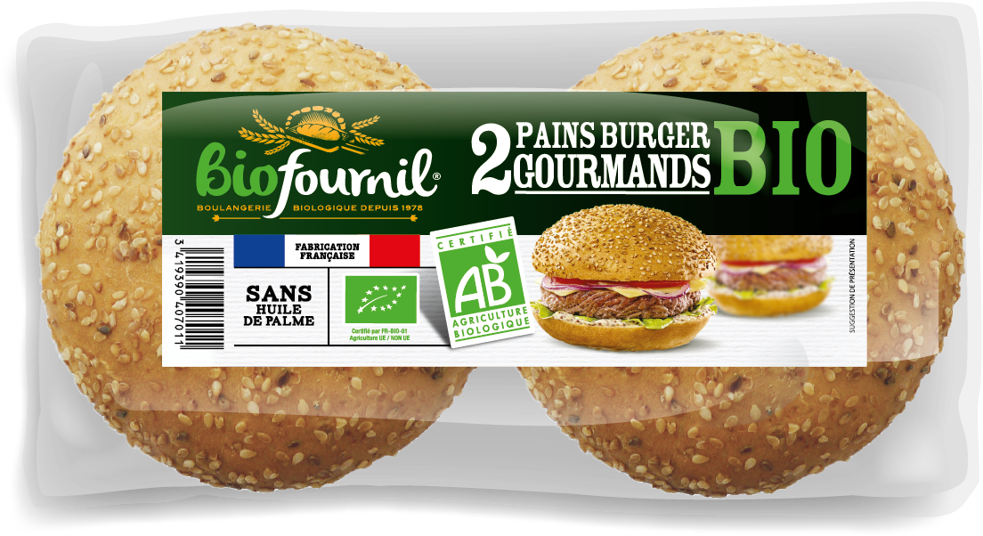 L'angelus Organic Hamburger Buns With Sesame, 150g (1528x1059), Png Download
