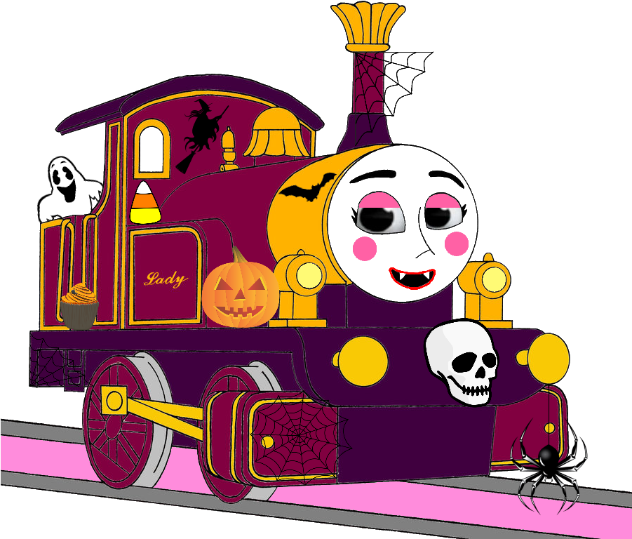 Lady With Halloween Decorations - Lady The Magical Engine Cgi (900x783), Png Download